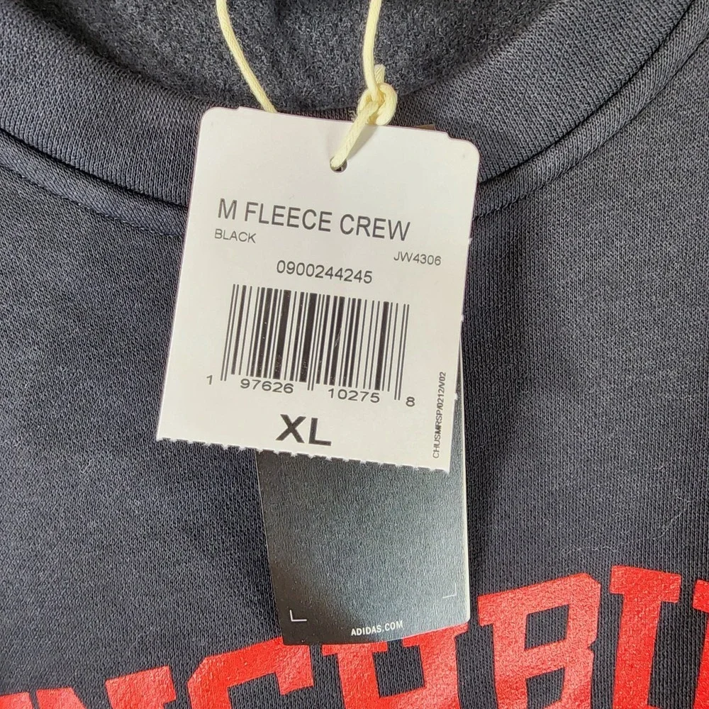 Adidas‎ Lynchburg Lacrosse Sweatshirt Mens XL Black Fleece Crew Neck NEW